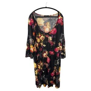 🌸 GIGI by Giligs Raquel Black Floral Midi Dress lSize 26/28 lPoshmark